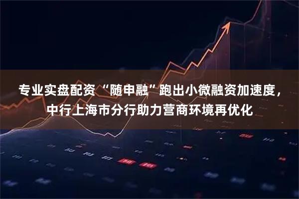 专业实盘配资 “随申融”跑出小微融资加速度，中行上海市分行助力营商环境再优化
